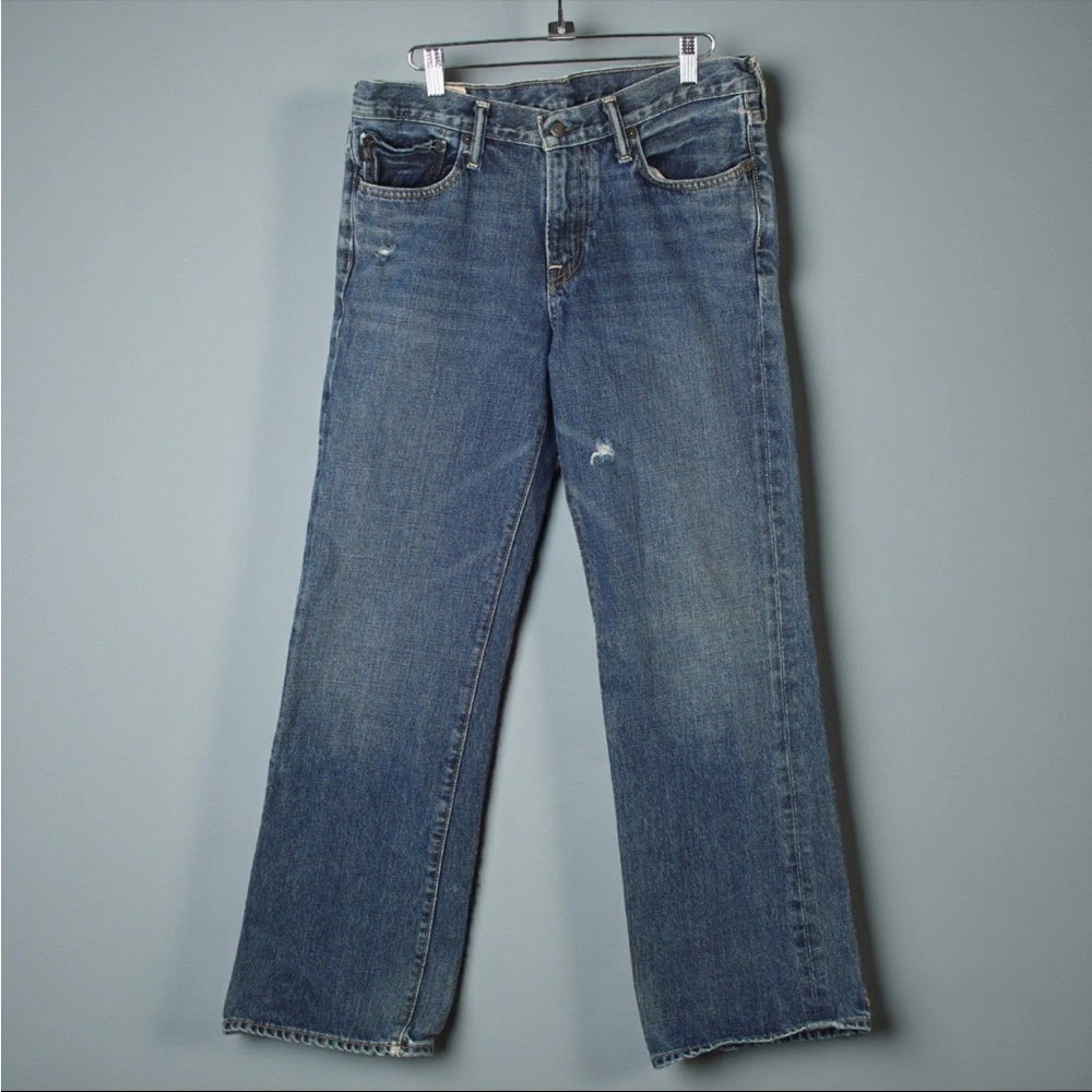 Abercrombie Fitch Kilburn Low Rise Boot Cut Jeans Womens 16 30x30 Button Fly Y2K